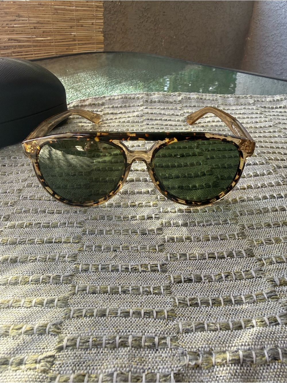 Salvatore Ferragamo Tortoiseshell Frame Sunglasses with light Green Lenses